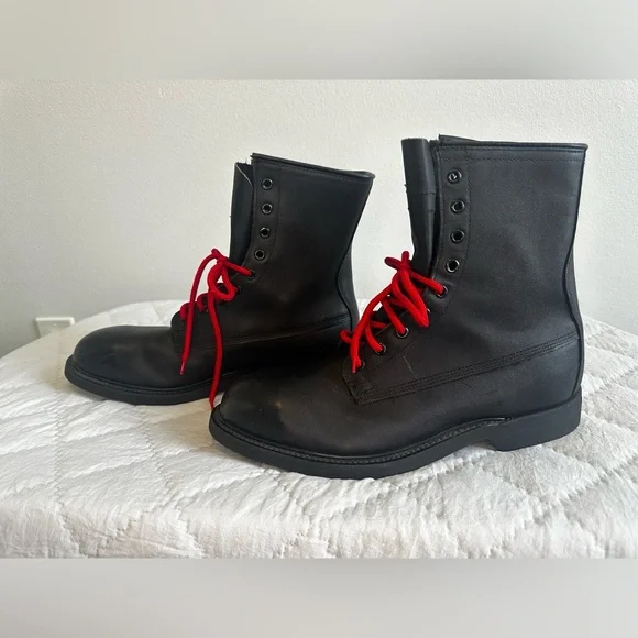 Vintage Wolverine World Wide Black Military Combat Boots 1994 - Size 8 1/2 R - Picture 3 of 9